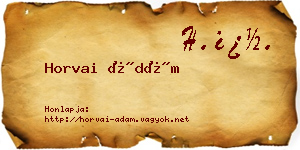 Horvai Ádám névjegykártya